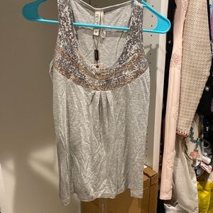 Kische sequined collar tank top